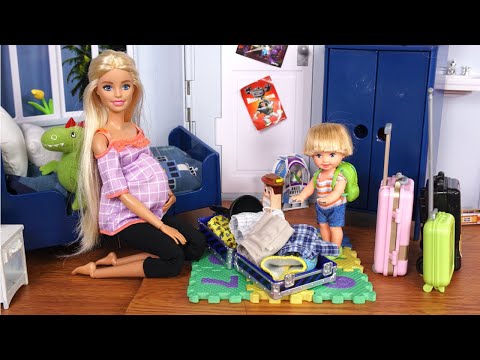 Muñeca Barbie Embaraza con Bebe Recien Nacido y Abuelita de Barbie +  Armamos el Cuarto del Bebe 