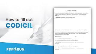 How to Fill Out Codicil | PDFRun