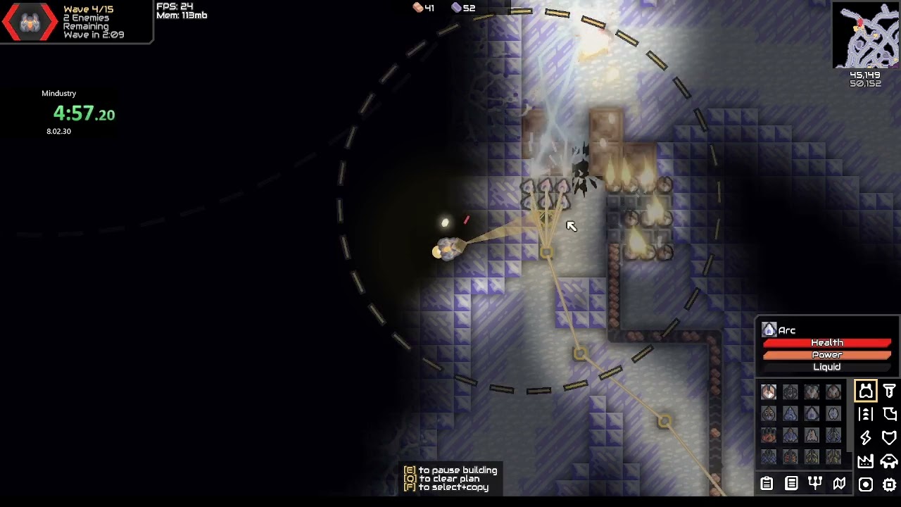 Mindustry Frozen Forest Defaultloadout speedrun 7.34.63