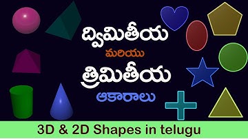 #Shapes for kids in English and telugu | akaraalu in telugu |2D and 3D shapes