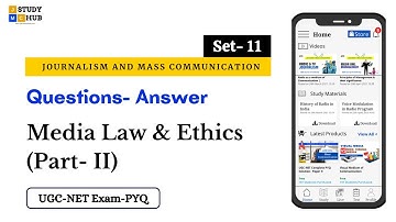 Q & A | Media law and Ethics- Part 2 | UGC-NET Exam | SET- 11 | Kirti Khanna | JMC Question