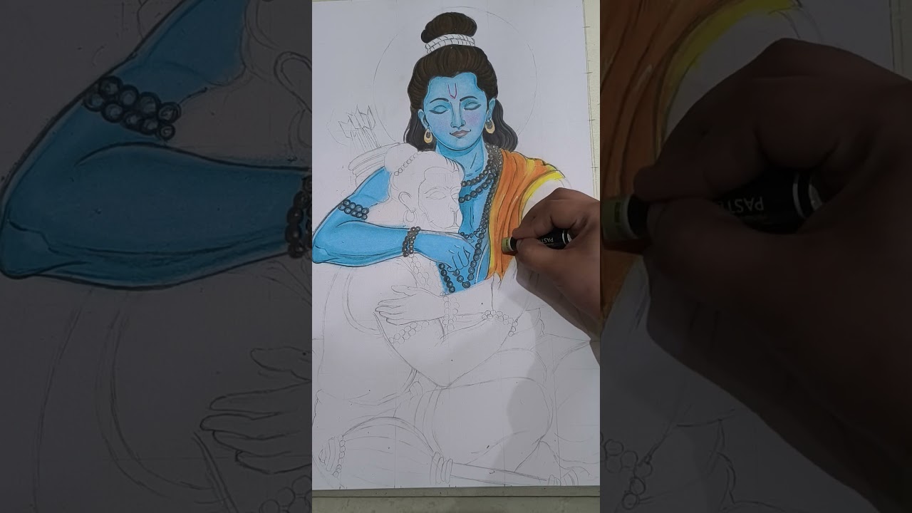 #ram 🔥🔥🔥#hanuman 😃😃#drawing #shortvideo #shorts ❤️❤️❤️#youtube #kalpanaartwork