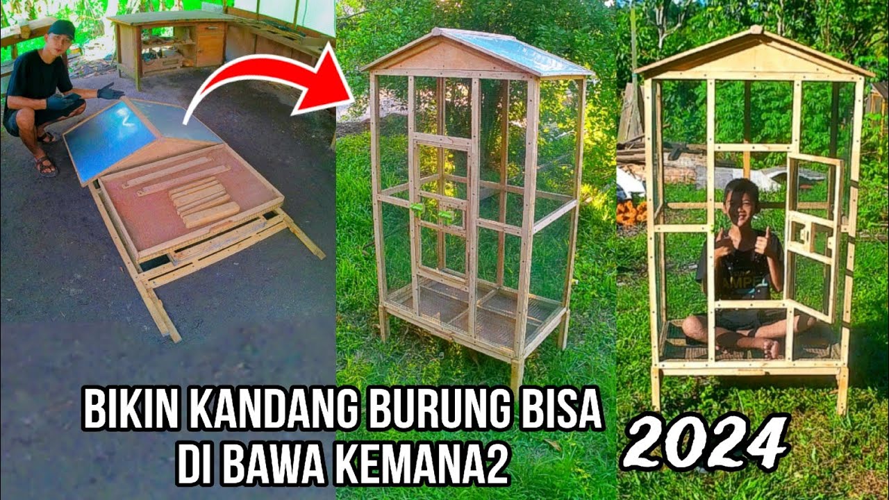 Bikin kandang burung dari kayu bisa di lepas pasang dan kuat tahan lama