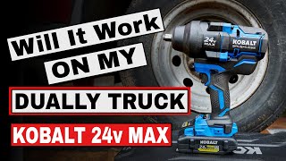 Lowes 24V Max Impact Wrench - Testing it out on my ambulance conversion dually tires axel bolts
