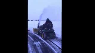 Harold The Great on his X540 John Deere blowing snow
