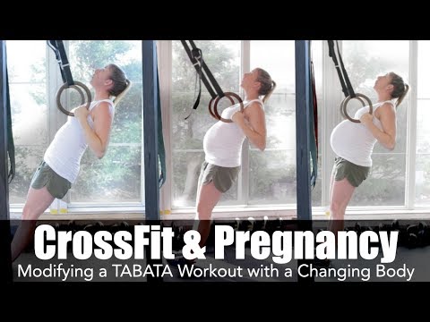 CrossFit While Pregnant | Modifying Her Tabata Workout | Month Transformation CrossFit While Pregnant | Modifying Her Tabata Workout | Month Transformation