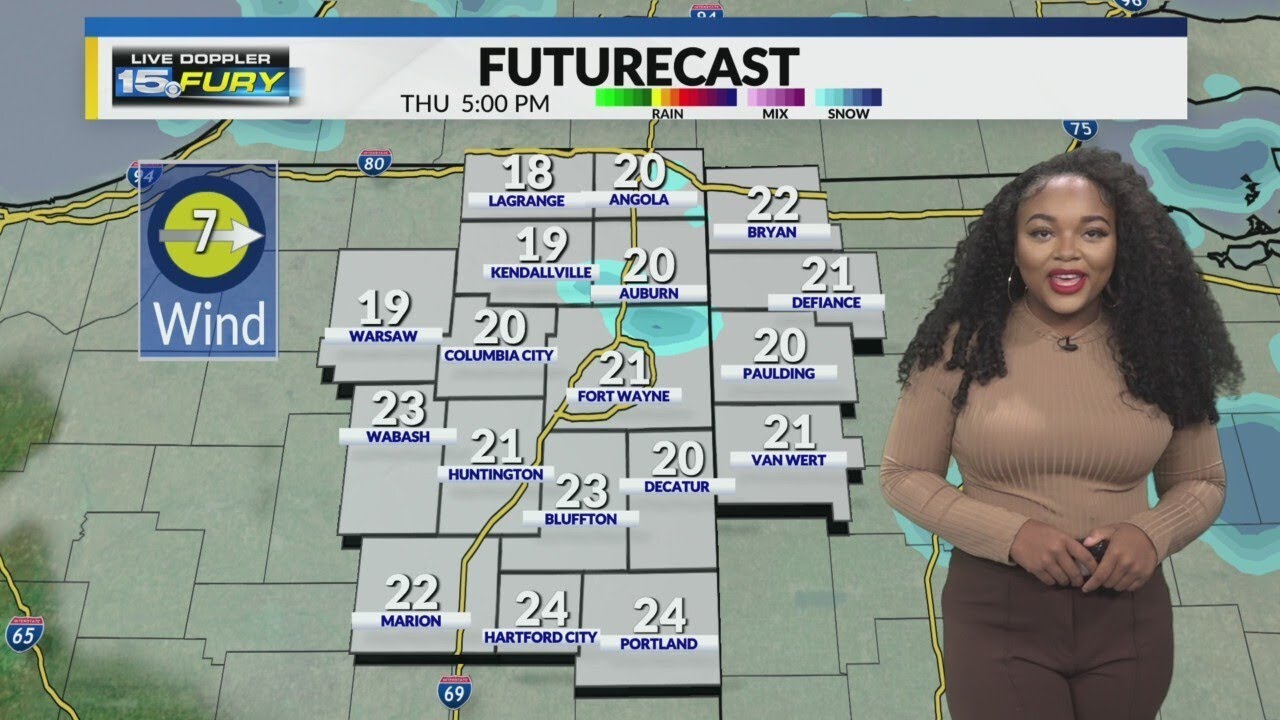 Cold, a few more flurries for New Year's Day - YouTube