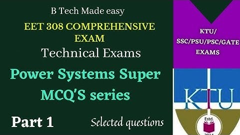 Power Systems selected MCQ Part 1 / KTU Comprehensive exam / KPSC Technical exams / AE exam 🔥🔥/EE
