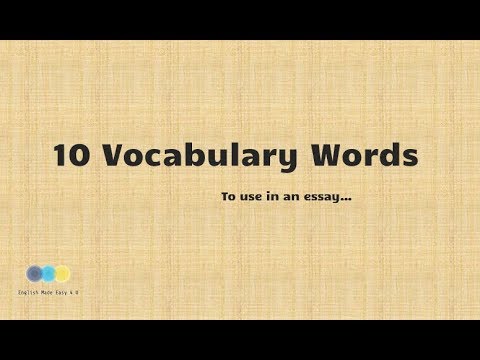 vocabulary words to use in essays