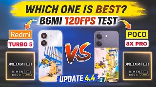🔥Redmi Turbo 5 vs POCO X8 Pro BGMI Test with Fps Meter: DM 8500 Ultra