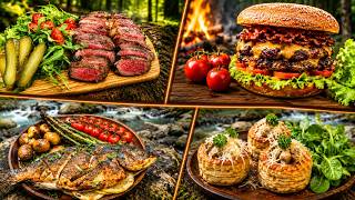 2 Hours of Relaxing Outdoor Cooking | Campfire Recipes Compilation 🔥🌲 | No Talking ASM