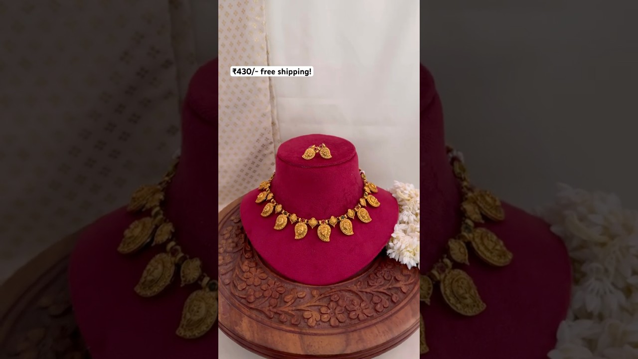 Sri Devi Maangai Necklace (Temple Style Mango Necklace Set)