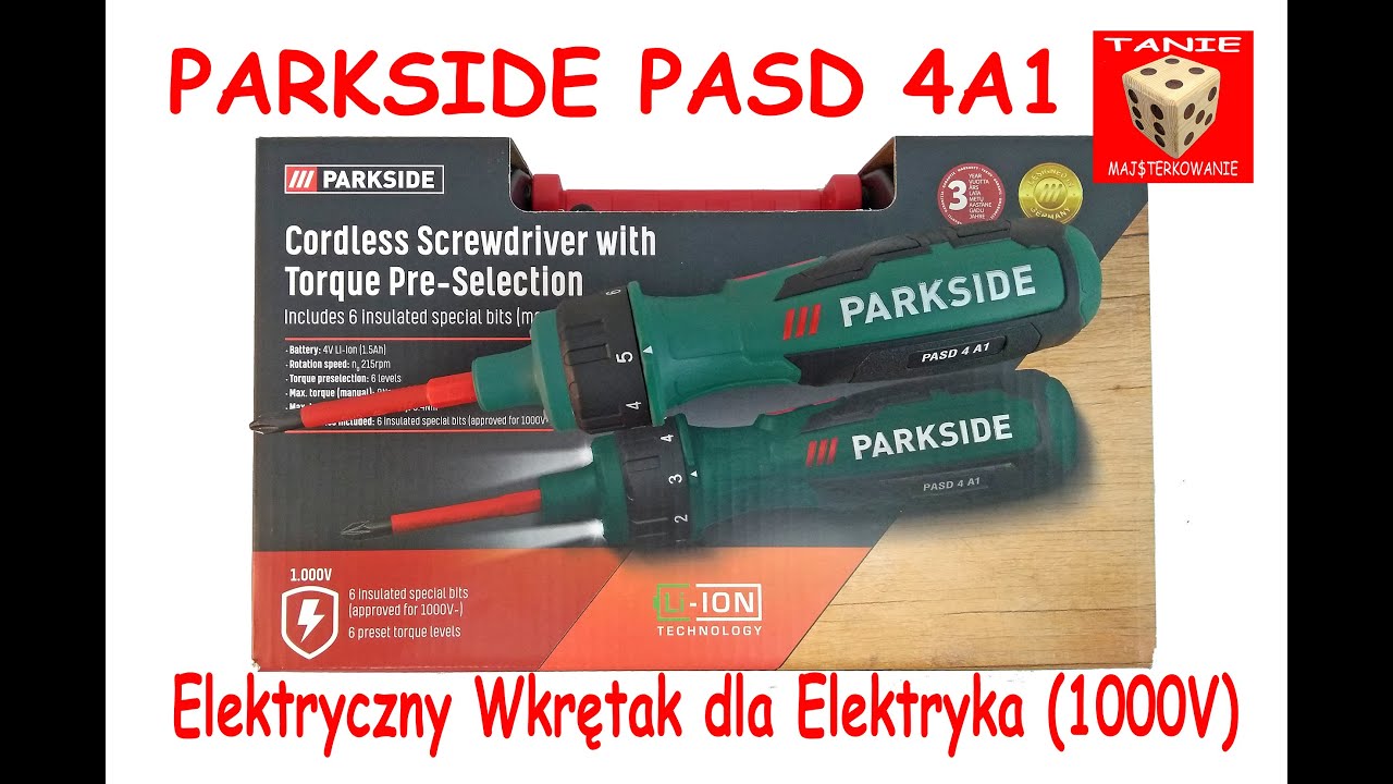 PARKSIDE PASD 4 A1 (1000 V) - Nowy Elektryczny Śrubokręt ( Wkrętak ) dla  Elektryka prosto z Lidla :) - YouTube
