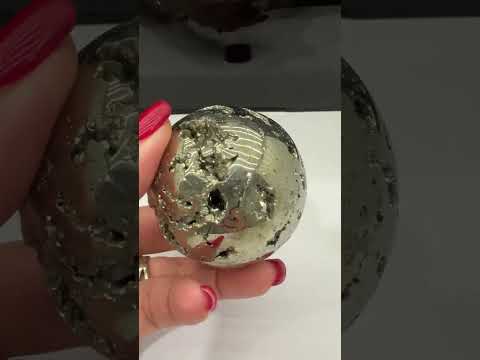 ПІРИТ КУЛЯ 54 мм - натуральний мінерал - Перу, видео 1