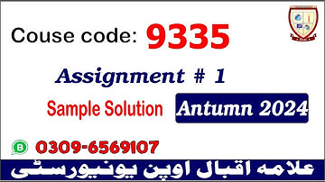 Aiou 9335 assignment 1 Autumn 2024 solutions   @picksPK