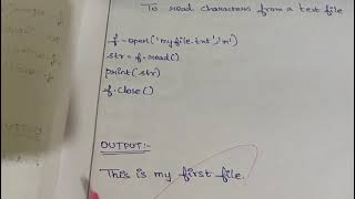 To read characters from a text file.#In Python
