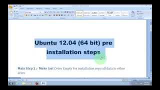 Ubuntu 12 04 pre installation Steps Part 01