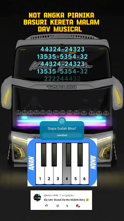 Not Angka Basuri Kereta Malam DAV Musical #basuri #pianikabasuri