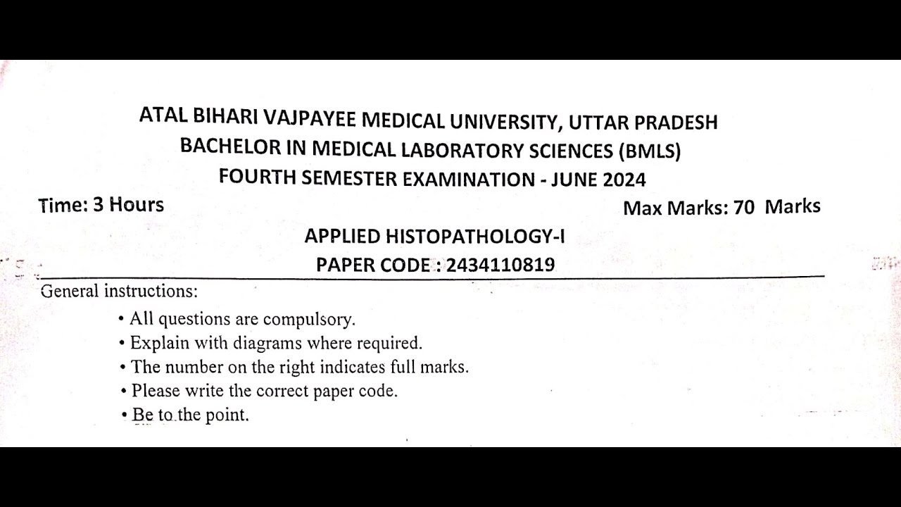 BMLS 4th Semester | Applied Histopathology -1 | Session 2021 - 22 ...