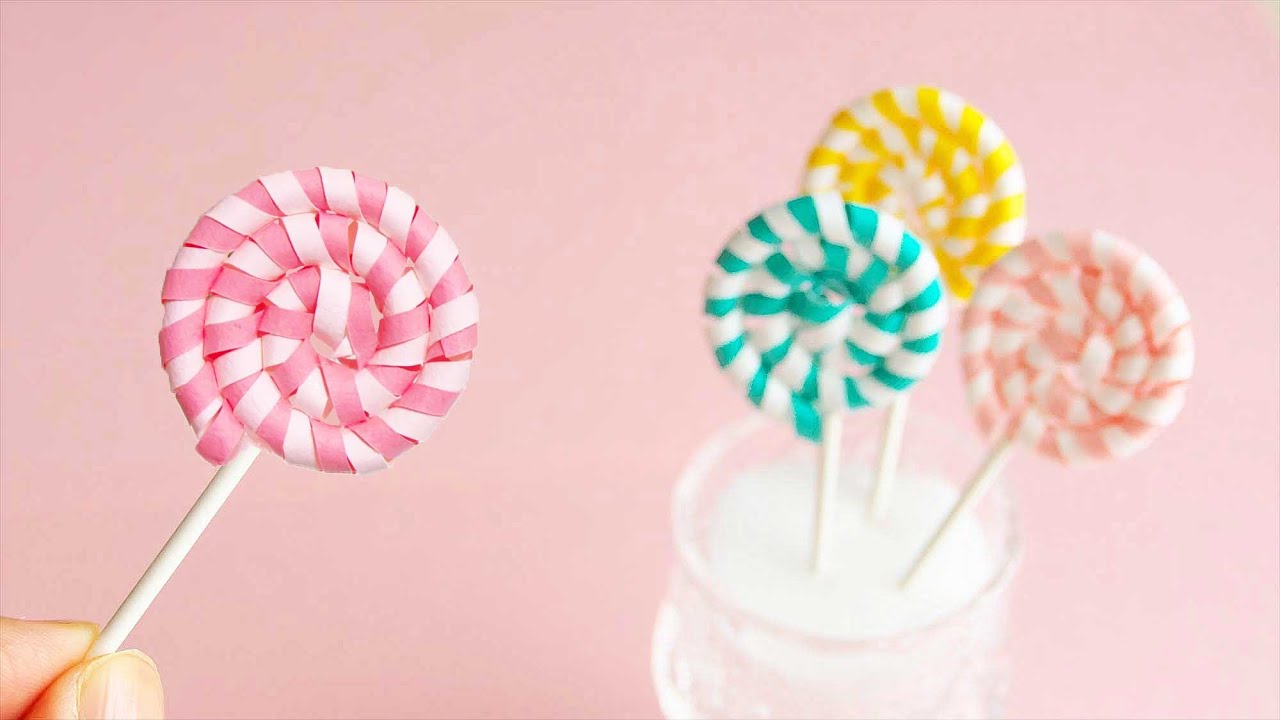 紙で作るペロペロキャンディの作り方 Diy How To Make Paper Lollipop Candy Youtube