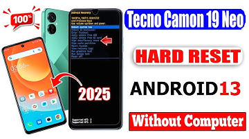 How To Tecno Camon 19 Neo Hard Reset Android13 /Pattern, Pin, Password, Remove Without Pc 2025