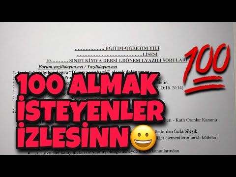 10.Sınıf Kimya 1.Dönem 1.Yazılı