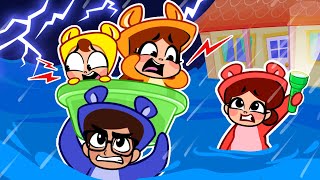 The House Is Flooded 🌊 Learn Hurricane and Storm Safety Rules 🏠 Cartoons For Kids & Nursery Rhymes