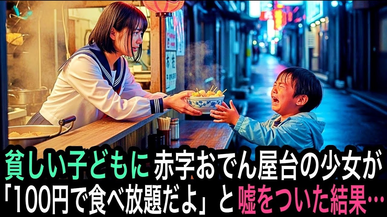 「100円で食べられるものはありますか？」と聞いてきた1人の小さな男の子。赤字のおでん屋台を切盛する少女が、「100円で食べ放題だよ。好きな食べて」と優しい嘘をついたら…13年後、衝撃の再会が訪