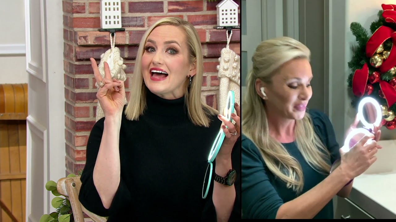 Blushly Tri-Fold LED 1x/5x/10x Magnification Compact Mirror on QVC