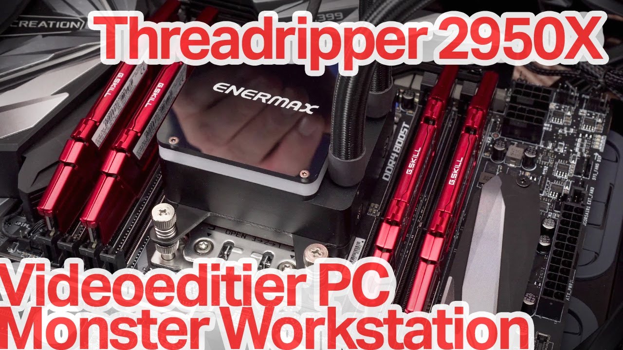 Threadripper 2950X PC Eigenbau // Videobearbeitungsmonster Workstation // BUILD // Cinebench 3278 - YouTube