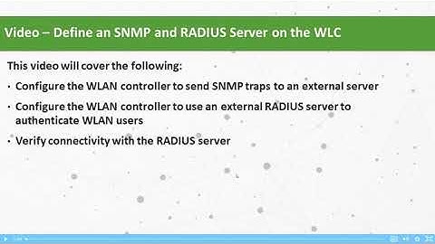CCNA - Define an SNMP and RADIUS Server on the WLC