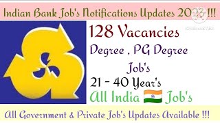 Bank Job's Vacancies in Indian Bank Job's Notifications Updates 2023 #106!#viral#trending#jobs#india