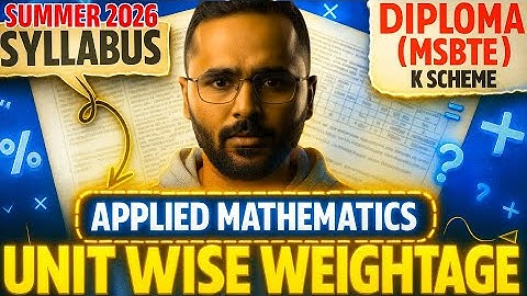 Diploma Applied Mathematics Unit Wise Weightage | Score High in Exams | Pradeep Giri Sir