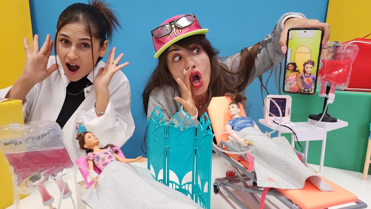 Ayşe ve Ümit ile Barbie oyunları! Ümit hasta ziyaretinde uygun davranmıyor. Doktor oyunu