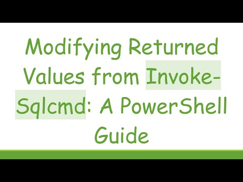 Modifying Returned Values