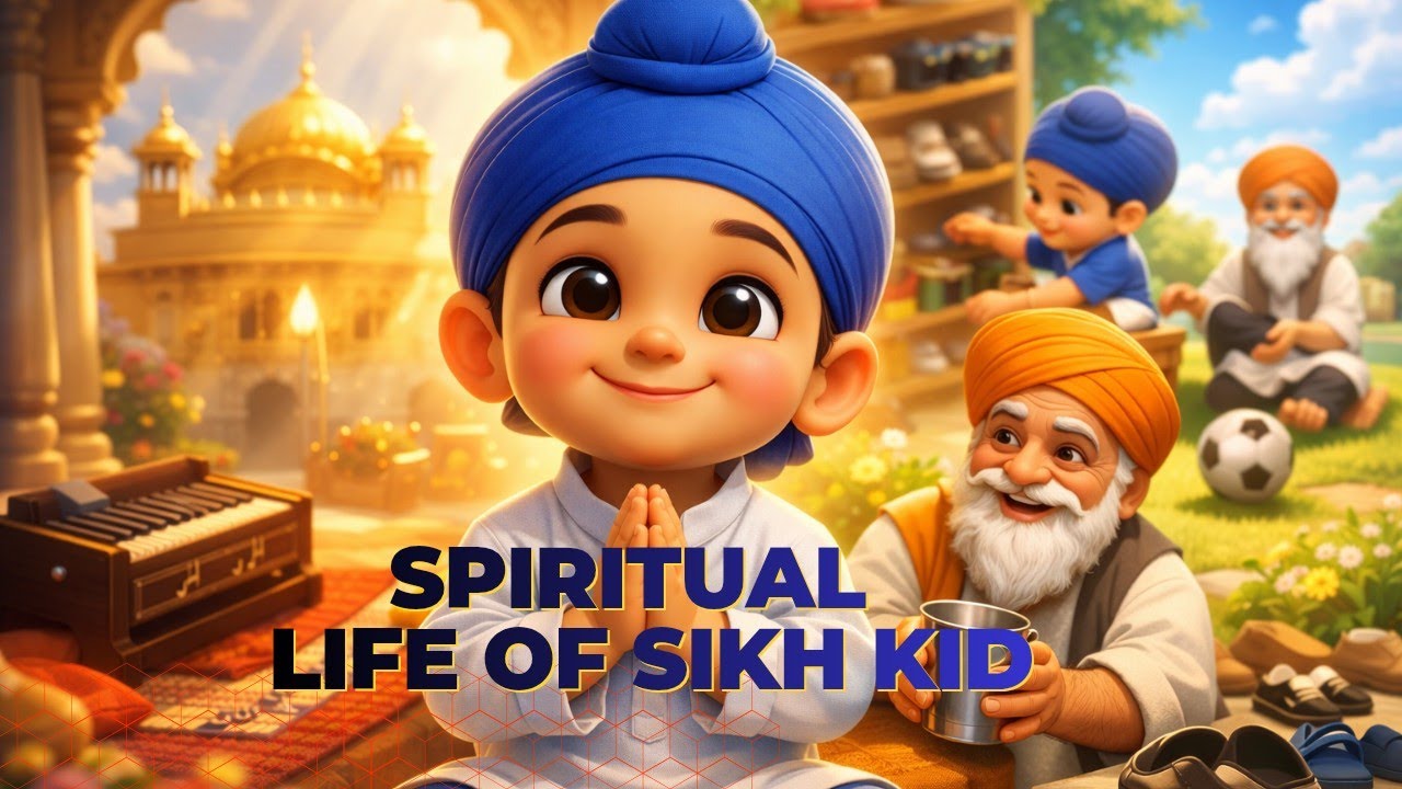 The Spiritual Day of a Sikh Kid | Gurbani, Seva & Love(ਗੁਰਬਾਣੀ ਹੀ ਸਾਡਾ ਮੂਲ ਹੈ)