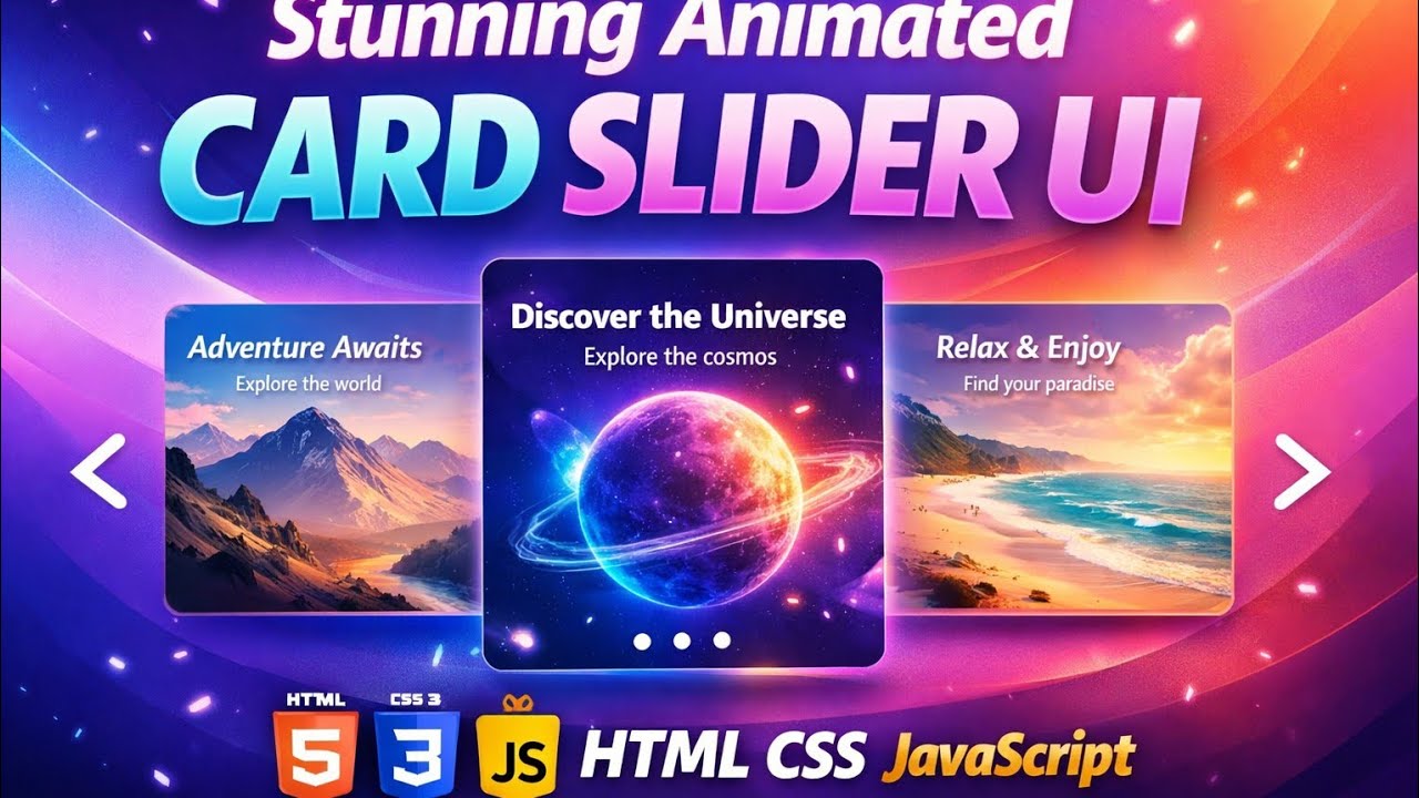 Next-Level Animated Card Slider with Smooth Effects | HTML CSS JS - YouTube