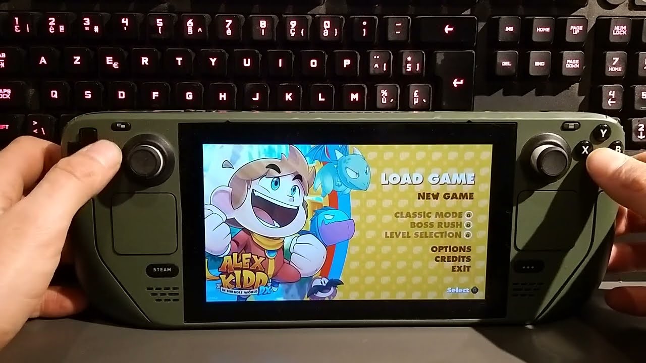 It's 'Alex Kidd in Miracle World DX' On a Hunter Green Steam Deck!