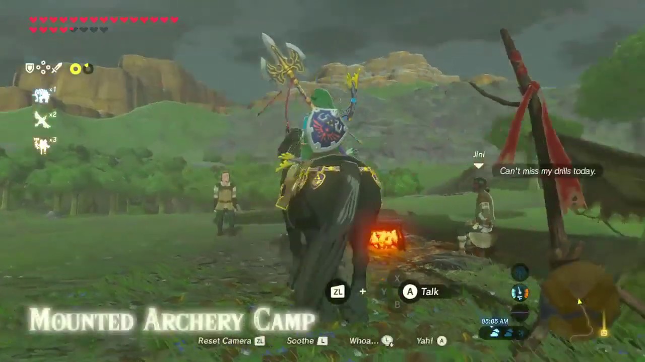 Breath Of The Wild Mounted Archery Youtube