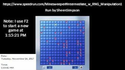 Minesweeper Intermediate (w/ RNG manipulation) in 0m 46s