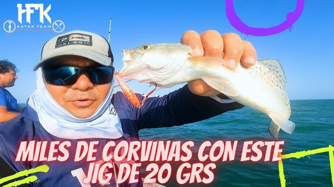 PESCANDO MUCHAS CORVINAS CON ESTE JIG DE 20 GR; EN CELESTÚN  YUCATÁN¡¡¡