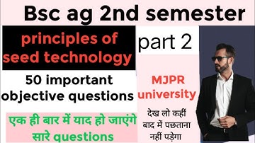principle of seed technology objective questions | bsc ag 2nd sem principle of seed technology mcq