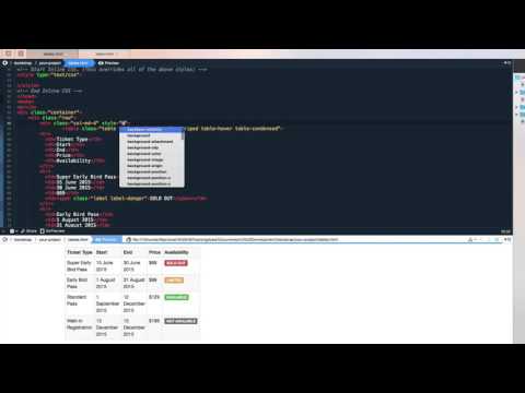 Creating & Styling Responsive Tables for Data  - Bootstrap Basics