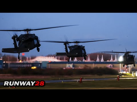 ? Demons Brigade; UH-60 Blackhawk & AH-64 Apache Arrivals at the Blue Hour @Gilze-Rijen