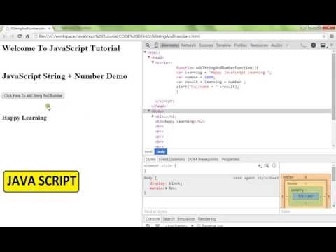 TAMIL ADDING STRING AND NUMBER IN JAVASCRIPT DEMO