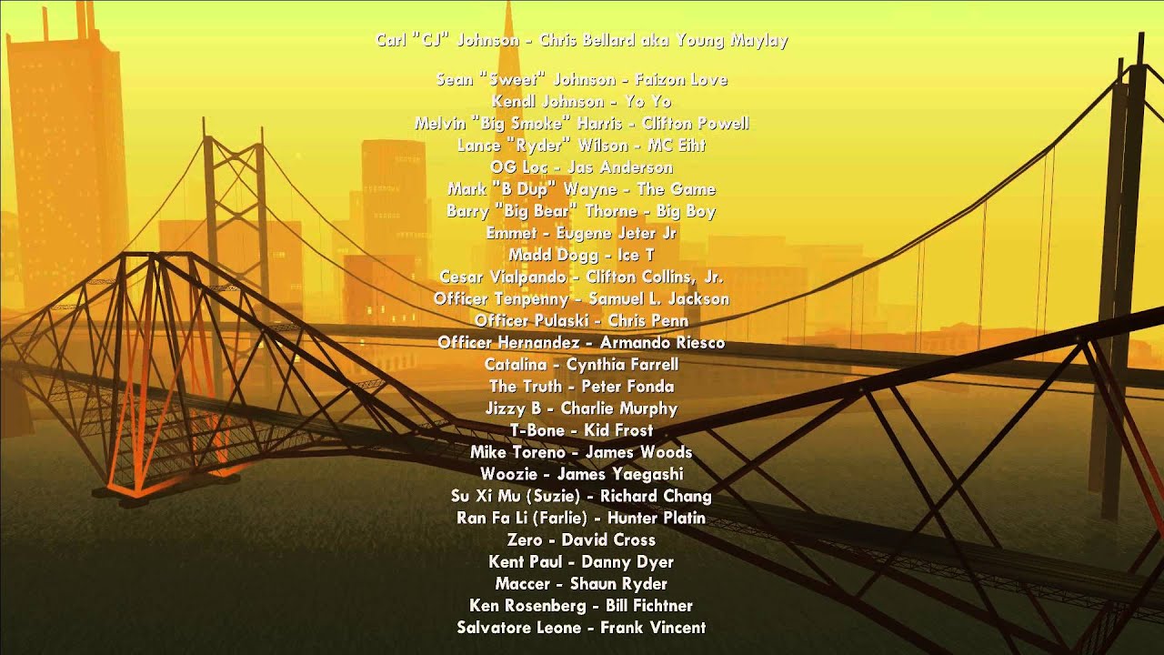 GTA San Andreas - End Credits - YouTube