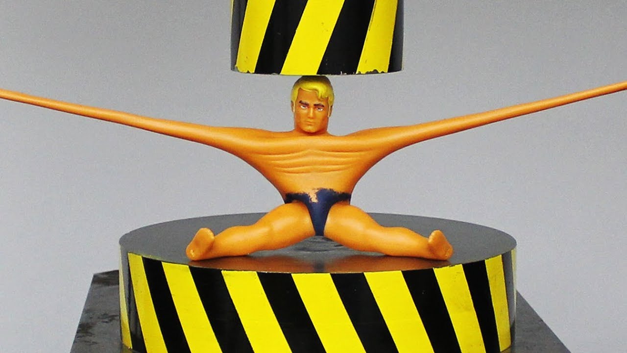 EXPERIMENT HYDRAULIC PRESS 100 TON vs Stretch Armstrong