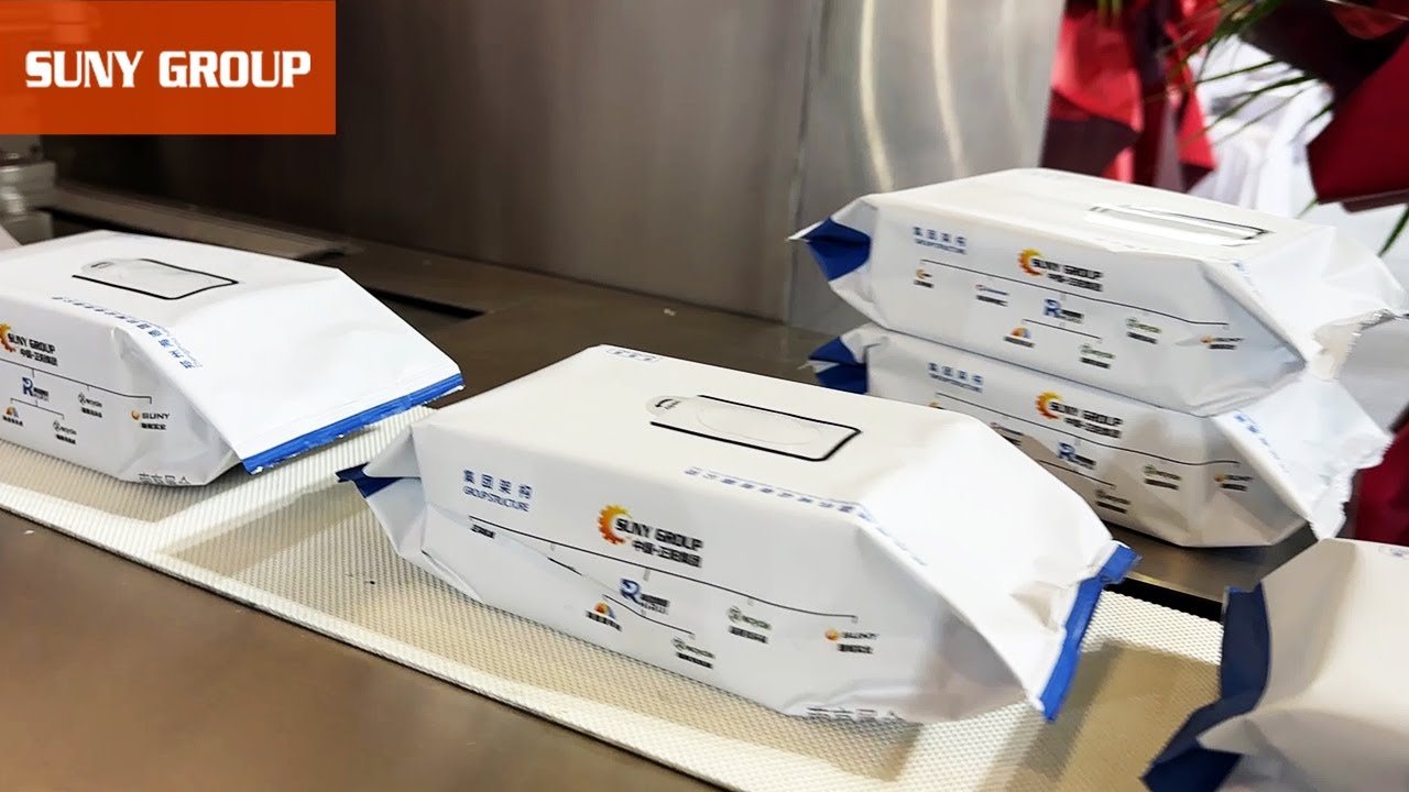 SUNY Fastest Wet Wipes Packaging Machine (100 Pack/Min) - YouTube