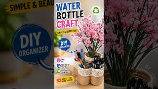 waste water bottle se amazing craft bana diya 😱 easy diy organizer ✨ #shorts #waterbottlecraft