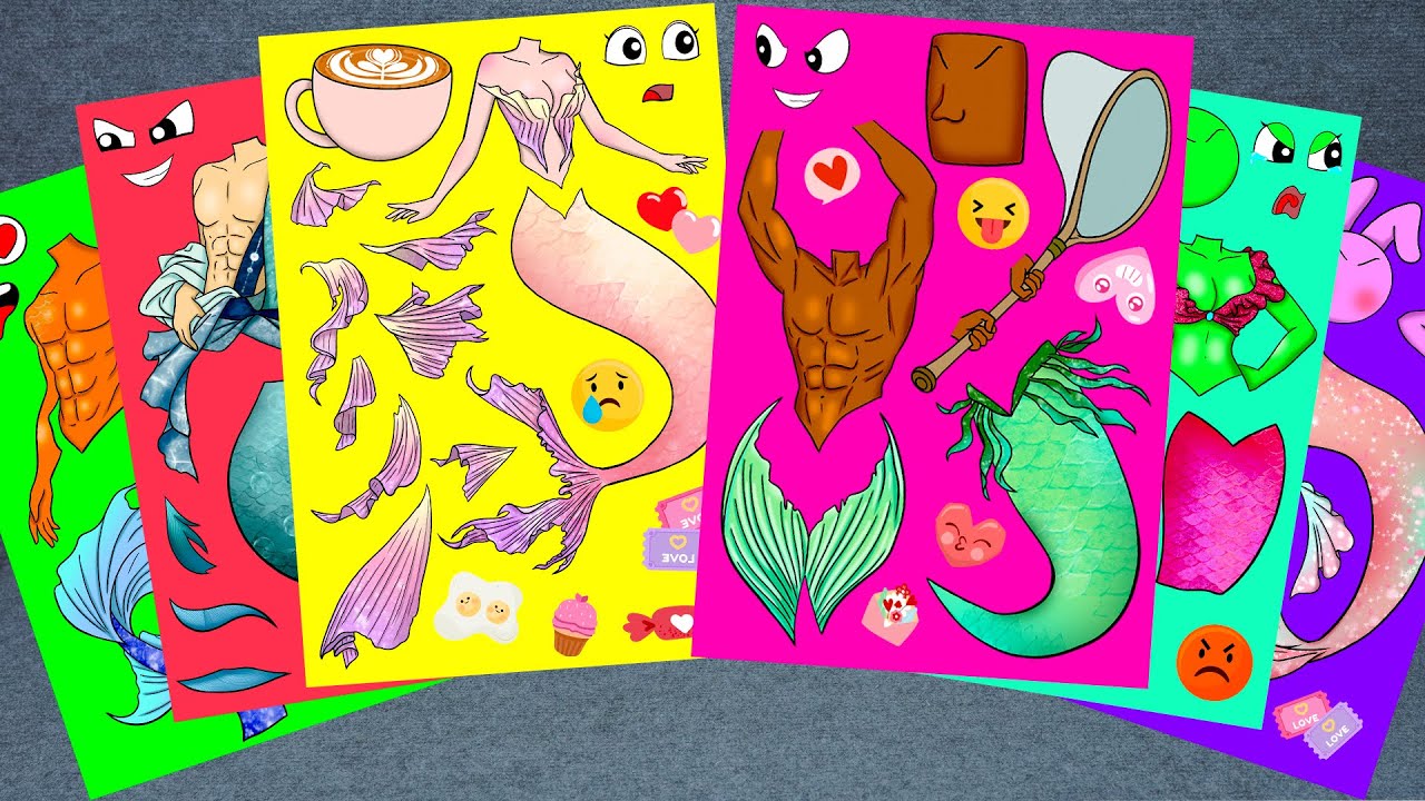 [Sticker Paper ASMR] Italian Brainrot – Mermaid Ballerina Cappuccina’s Love Triangle 💖